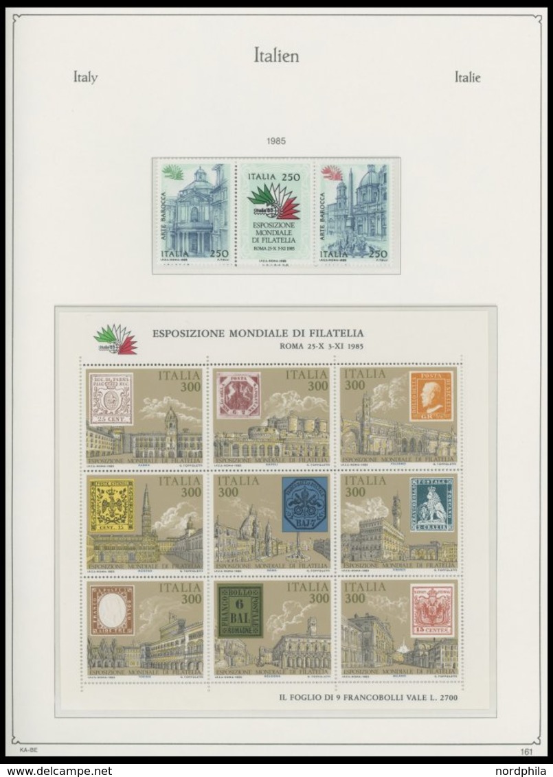 SAMMLUNGEN, LOTS **, Fast Komplette Postfrische Sammlung Italien Von 1960-95 Im KA-BE Falzlosalbum, 1974 Etwas Lückenhaf - Collections