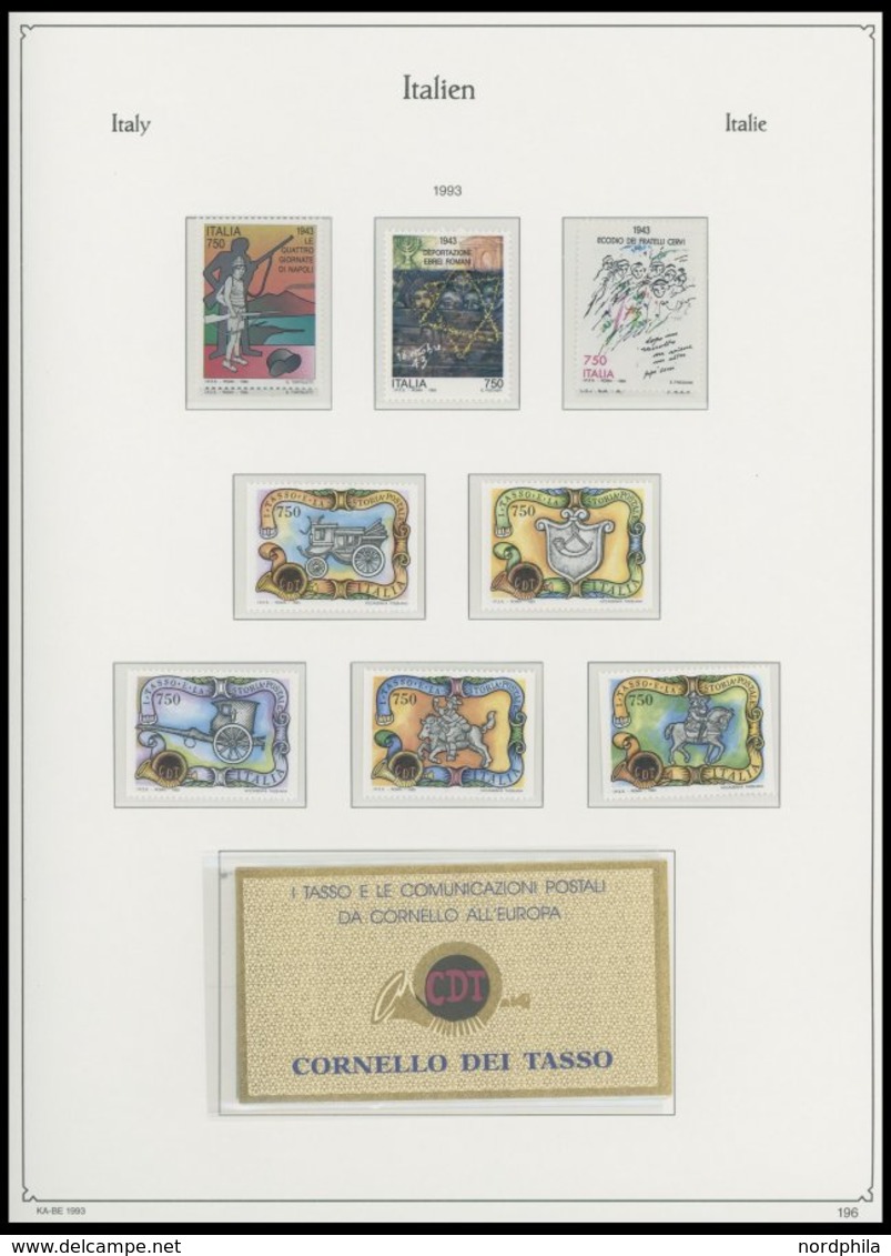 SAMMLUNGEN, LOTS **, Fast Komplette Postfrische Sammlung Italien Von 1960-95 Im KA-BE Falzlosalbum, 1974 Etwas Lückenhaf - Sammlungen