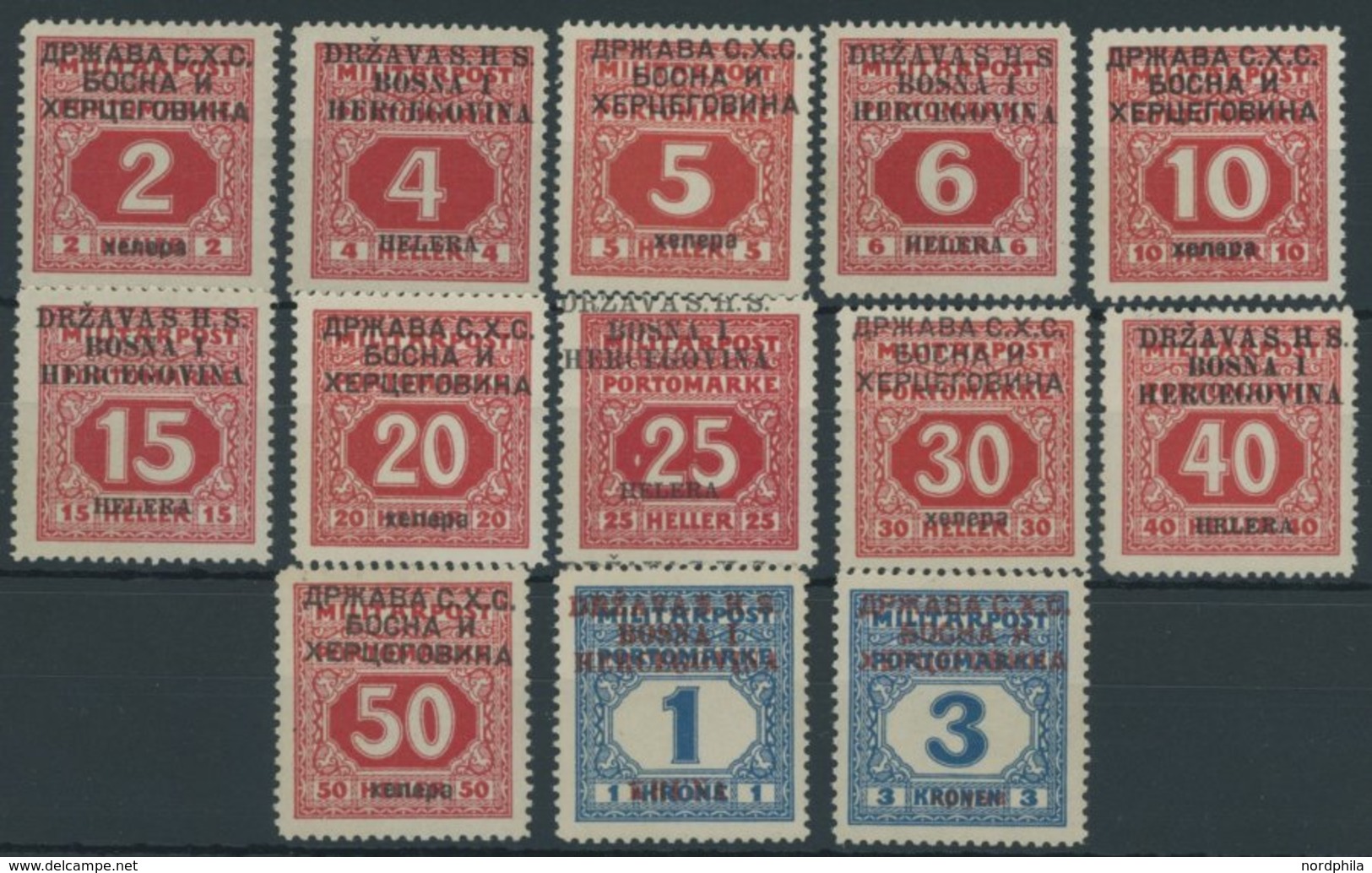 PORTOMARKEN P 1-13 **, 1918, Portomarken Von Österreich, Postfrischer Prachtsatz - Postage Due