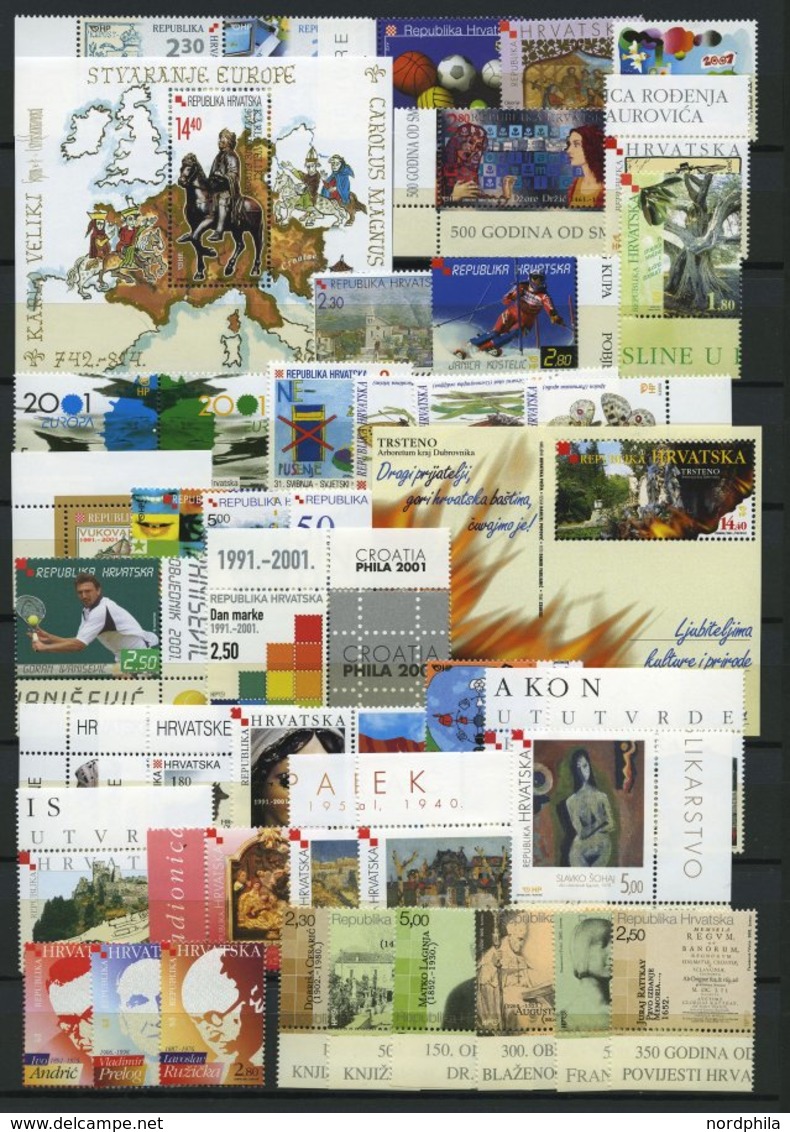 KROATIEN **, Postfrische Sammlung Kroatien Von 1998-2002 Mit Mittleren Ausgaben (2001 Komplett), Prachterhaltung, Mi. 18 - Croatia