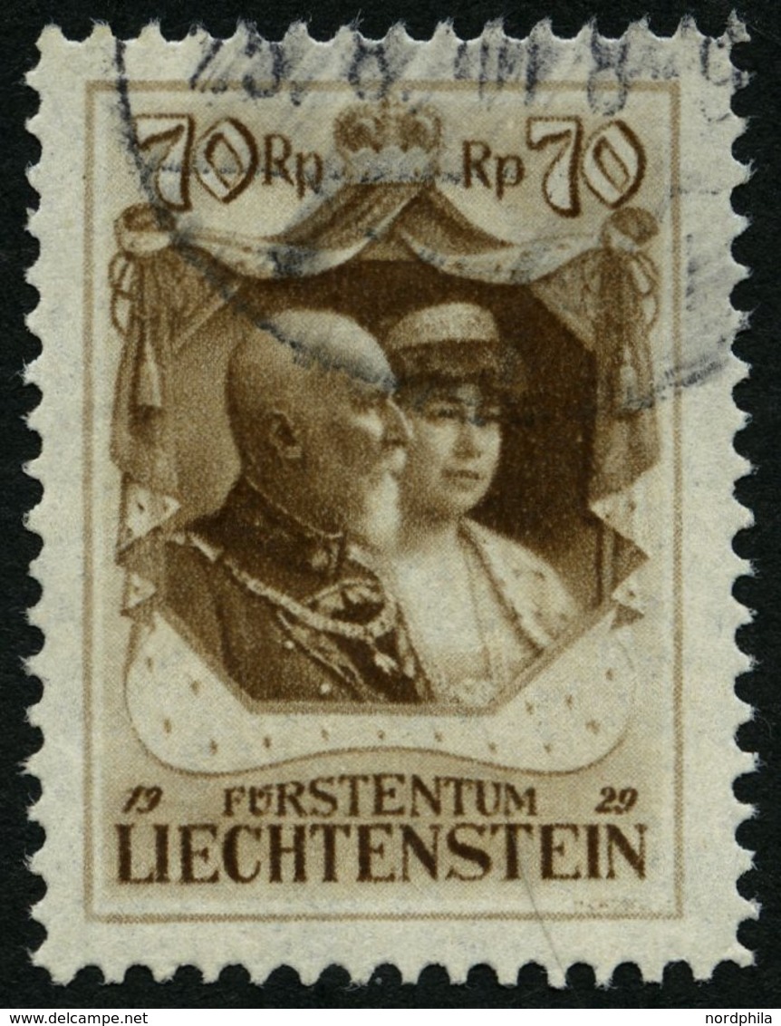 LIECHTENSTEIN 93 O, 1929, 70 Rp. Regierungsantritt, Feinst, Mi. 160,- - Other & Unclassified