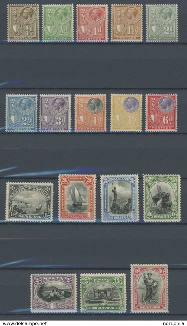 MALTA 115-31 *, 1926/7, Freimarken, Falzrest, Prachtsatz - Malte