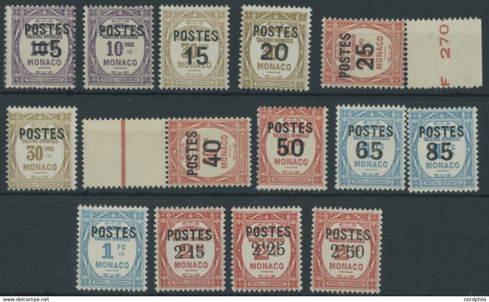 MONACO 149-62 **, 1937, Postauftragsmarken, Prachtsatz, Mi. 150.- - Otros & Sin Clasificación