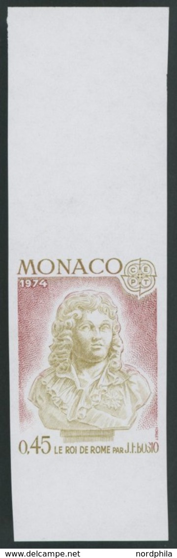 MONACO 1114UP **, 1974, 0.45 Fr. König Von Rom, Ungezähnter Probedruck In Helloliv/dunkelrot Statt Grün/olivbraun, Prach - Autres & Non Classés