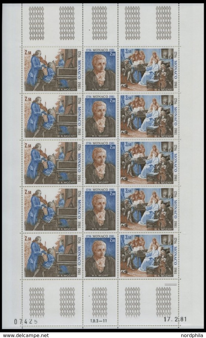 MONACO 1470-72KB **, 1981, 225. Geburtstag Von Mozart Im Kleinbogen, Pracht, Mi. 42.50 - Sonstige & Ohne Zuordnung