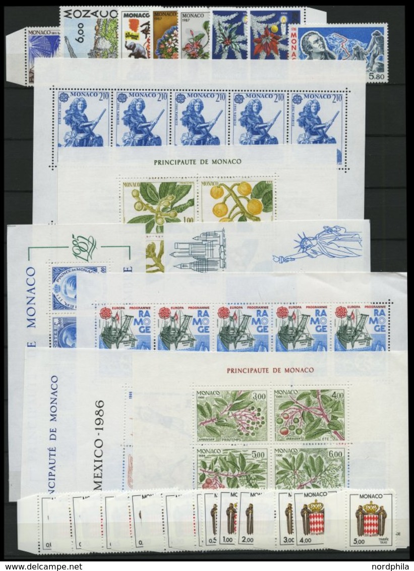 SAMMLUNGEN, LOTS **, Kleine Postfrische Partie Verschiedener Werte Monaco Von 1985/6, Fast Nur Prachterhaltung, Mi. 234. - Otros & Sin Clasificación