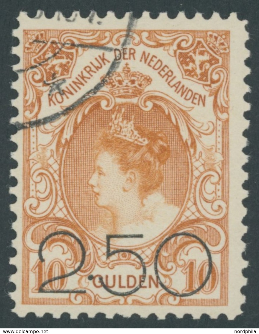 NIEDERLANDE 99 O, 1920, 2.50 G. Auf 10 G. Dunkelorange, Pracht, Mi. (100.-) - Otros & Sin Clasificación
