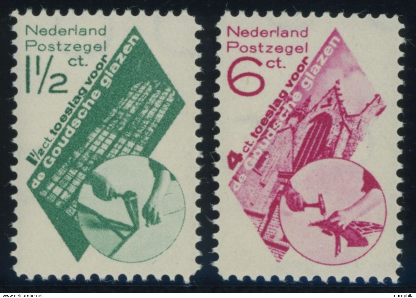 NIEDERLANDE 243/4 **, 1931, Wiederherstellung Der Fenster, Pracht, Mi. 100.- - Autres & Non Classés