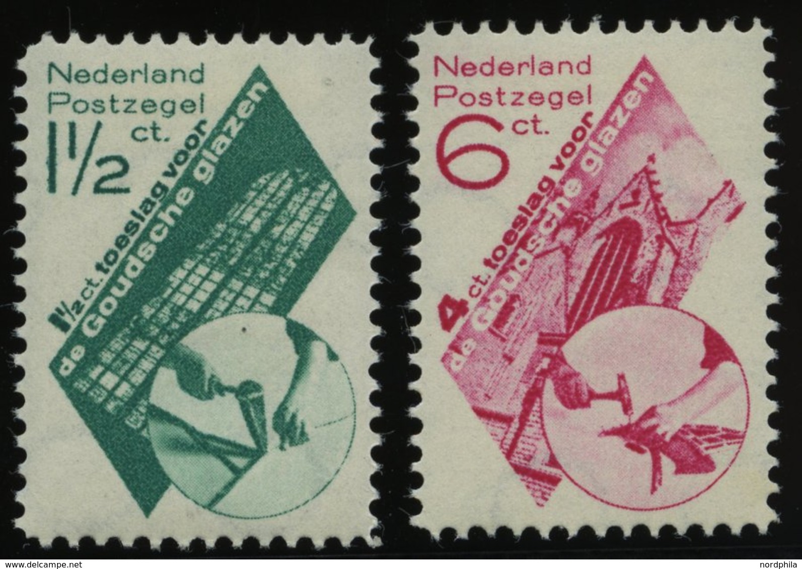 NIEDERLANDE 243/4 *, 1931, St.-Janskerk, Falzrest, 2 Prachtwerte - Other & Unclassified