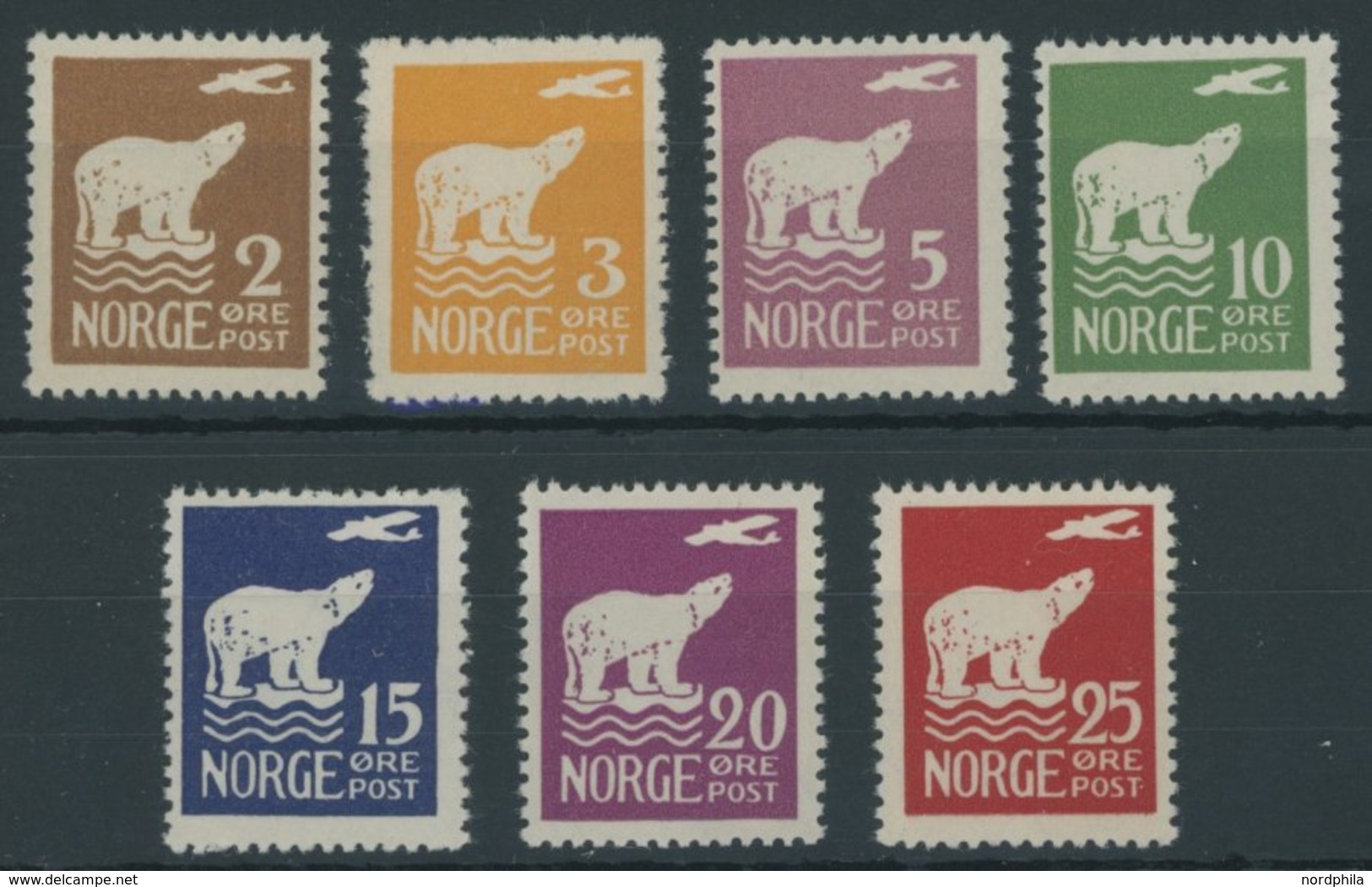 NORWEGEN 109-15 **, 1925, Nordpolflug, Postfrischer Prachtsatz, Mi. 170.- - Other & Unclassified