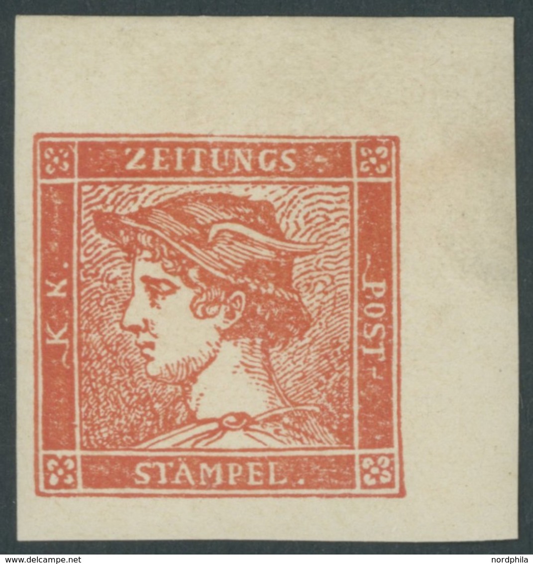 ÖSTERREICH BIS 1867 9NDVIII **, 1904, 6 Kr. Zinnober, Neudruck, Rechtes Oberes Eckrandstück, Postfrisch Pracht - Otros & Sin Clasificación