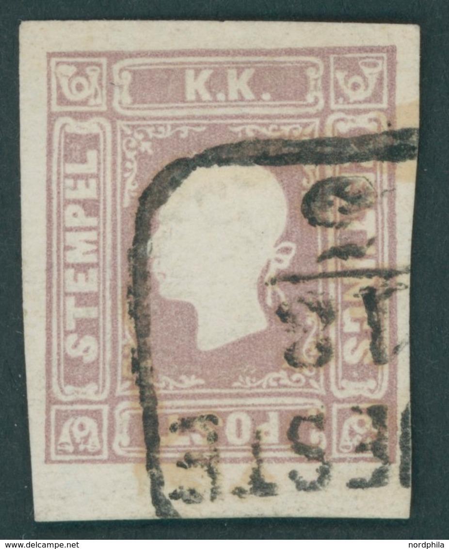 ÖSTERREICH BIS 1867 17 O, 1858, 1.05 Kr. Lila, R3 (TR)IESTE, Kabinett, Fotobefund Dr. Ferchenbauer, Mi. 400.- - Autres & Non Classés