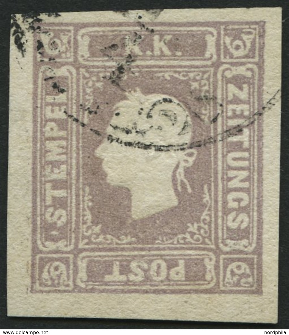 ÖSTERREICH 17 O, 1858, 1.05 Kr. Lila, Leichte Bugspur Sonst Pracht, Mi. 400.- - Autres & Non Classés