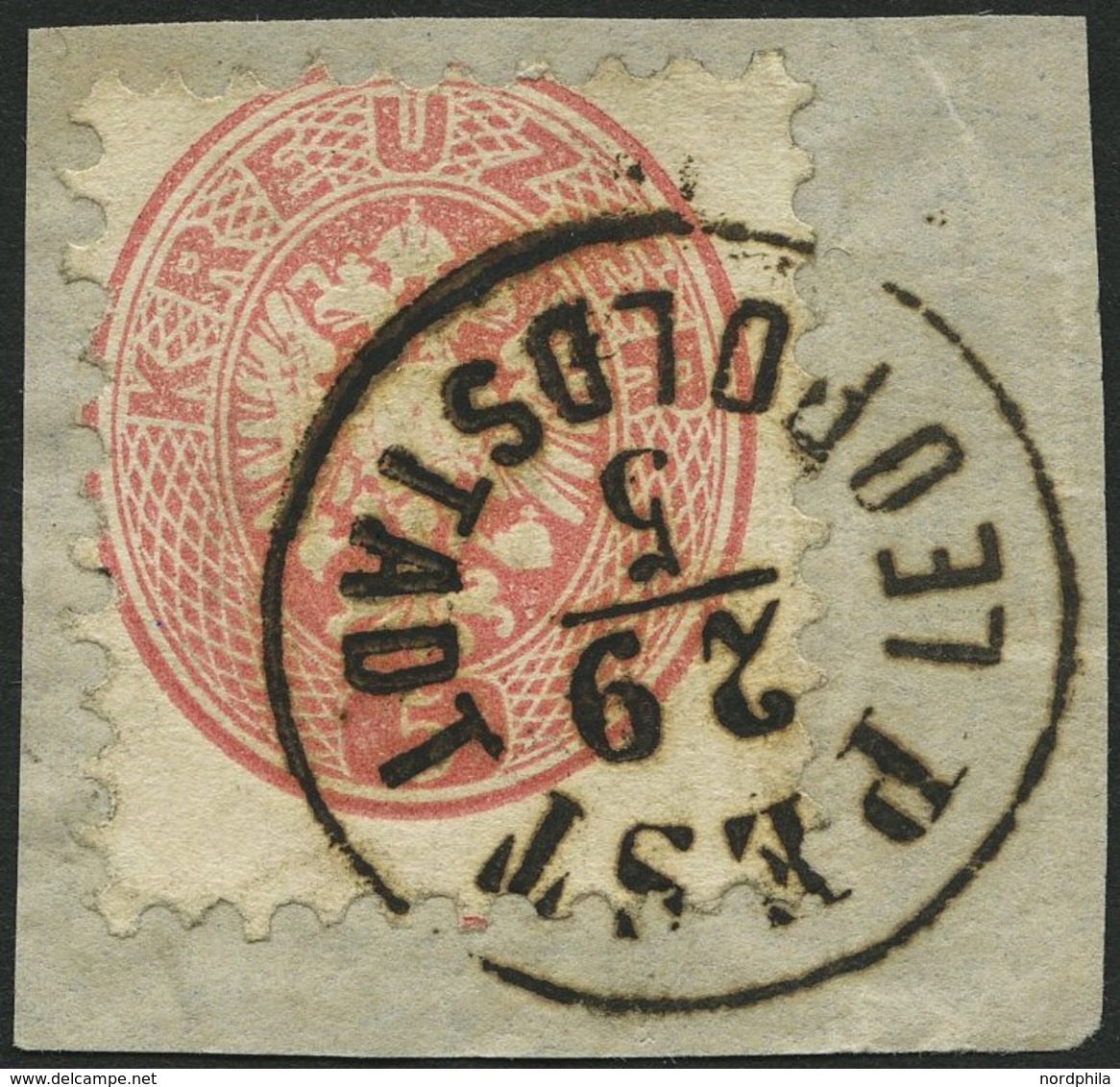 ÖSTERREICH 32 BrfStk, 1863, 5 Kr. Rosa, Ungarischer K1 PEST LEOPOLDSTADT, Prachtbriefstück - Otros & Sin Clasificación