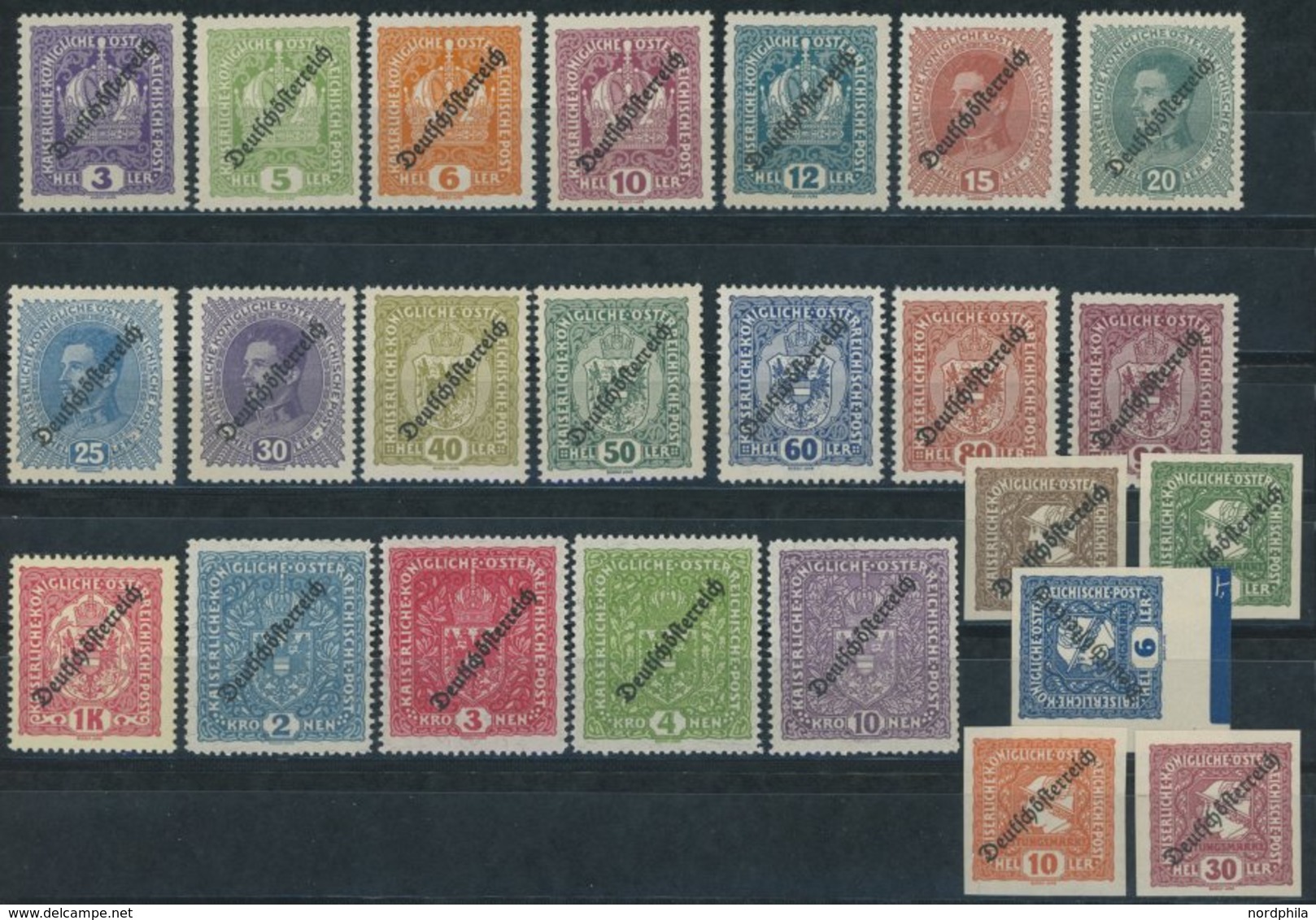 ÖSTERREICH 1918-1938 228-51 **, 1918/9, 3 Postfrische Prachtsätze, Mi. 125.- - Otros & Sin Clasificación