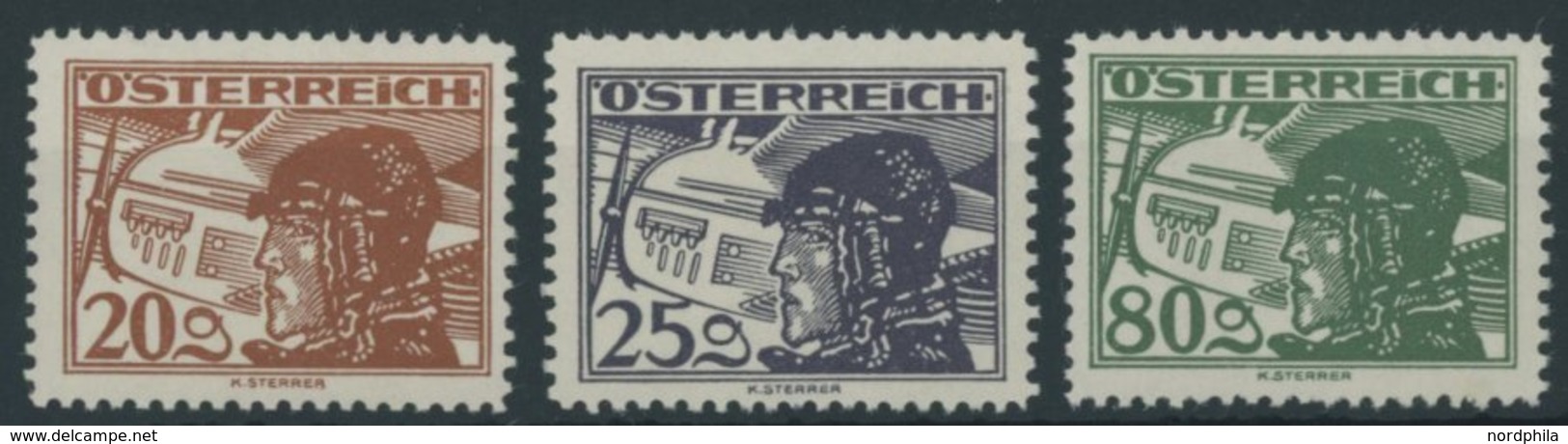 ÖSTERREICH 1918-1938 474/5,478 **, 1930, 20, 25 Und 80 G. Flugpost, 3 Prachtwerte, Mi. 62.- - Other & Unclassified