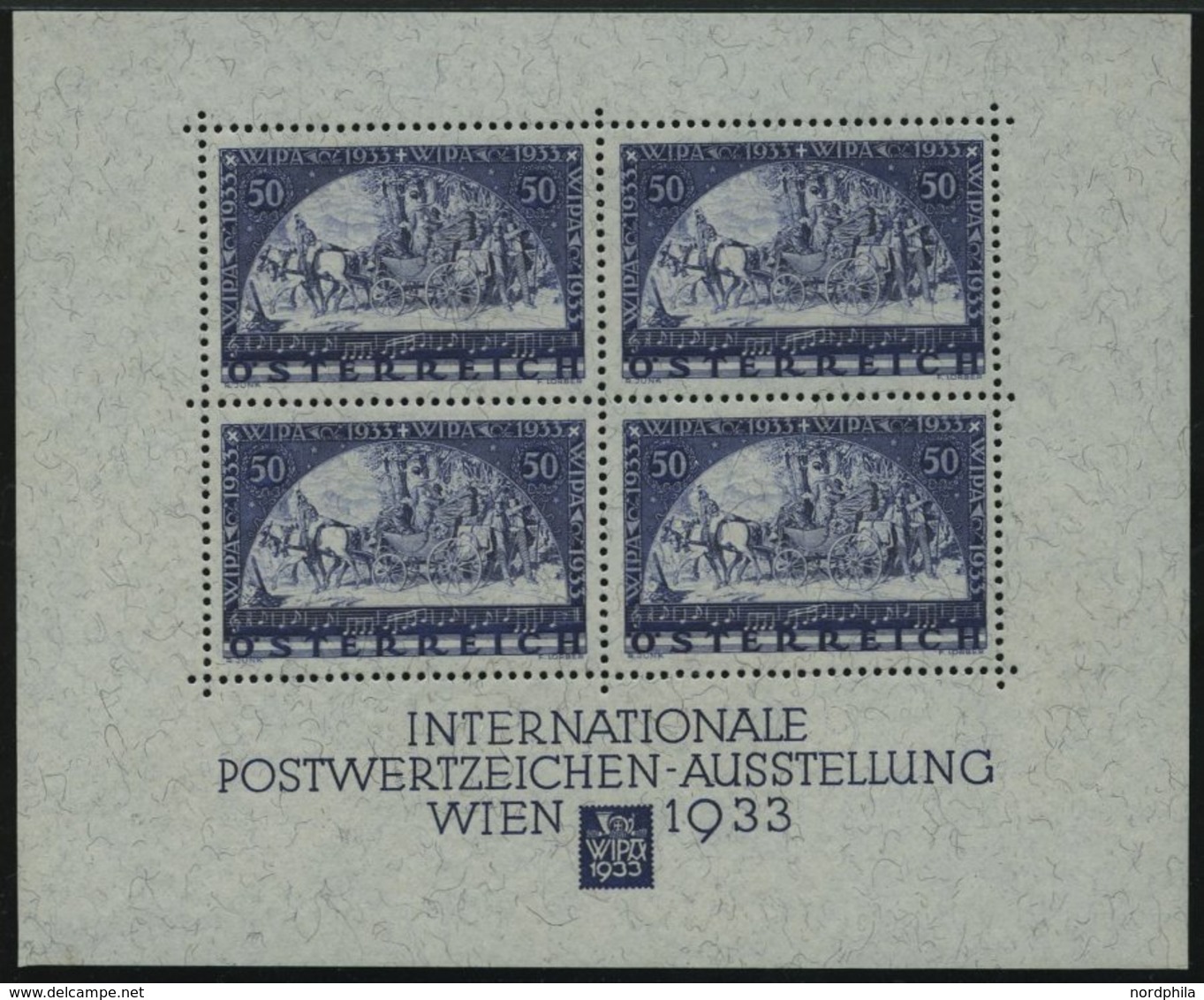 ÖSTERREICH Bl. 1 **, 1933, Block WIPA, üblich Leichte Klebespuren Im Oberrand, Postfrisch, Pracht, Mi. 3600.- - Other & Unclassified