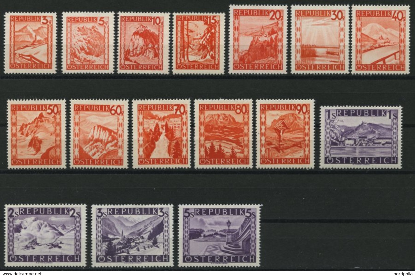 ÖSTERREICH 838-53 **, 1947, Landschaften, Prachtsatz, Mi. 100.- - Sonstige & Ohne Zuordnung