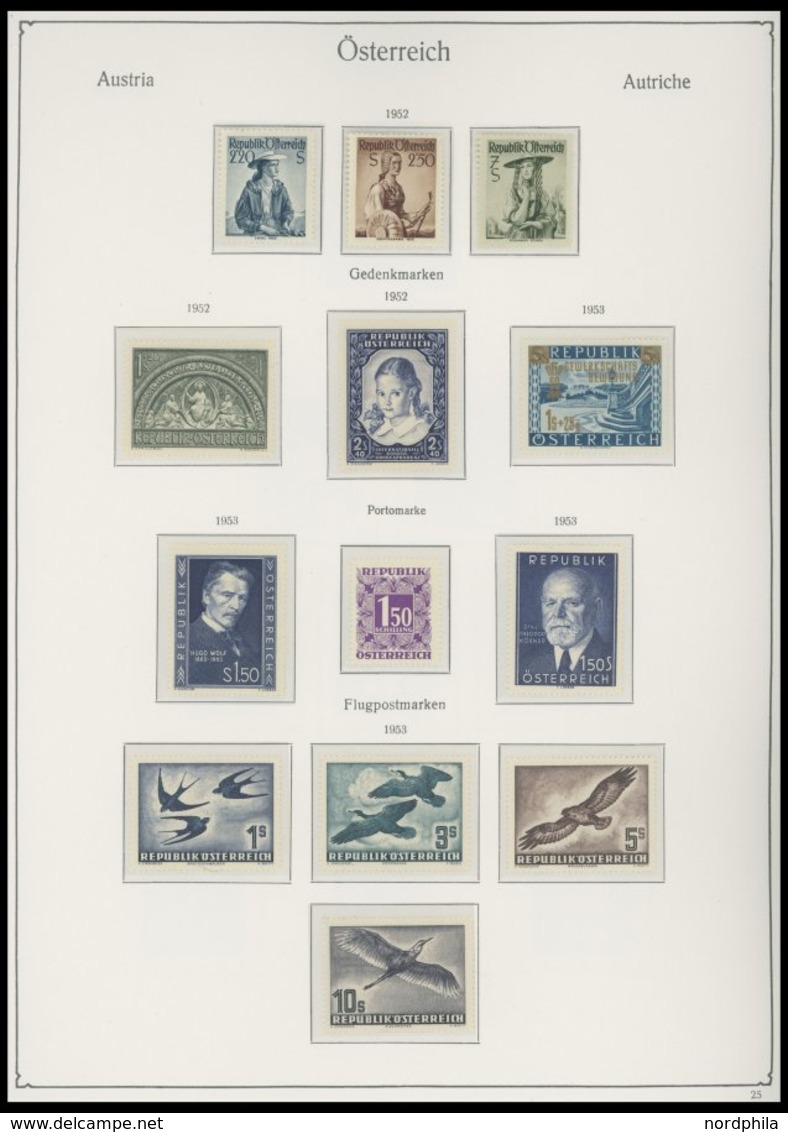 SAMMLUNGEN **, postfrische Sammlung Österreich von 1945-90 ab Mi.Nr. 697, bis auf 3 kleine Werte 1984 und 1989 komplett 