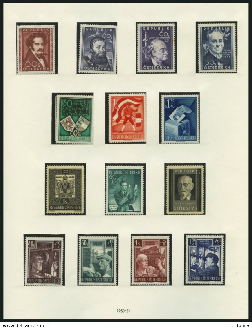 SAMMLUNGEN *, **, Ungebrauchte Sammlung Österreich Von 1945-55 (ab Mi.Nr. 660) Bis Auf Va-d, Nr. 693-96 Und 984-87 Kompl - Collections