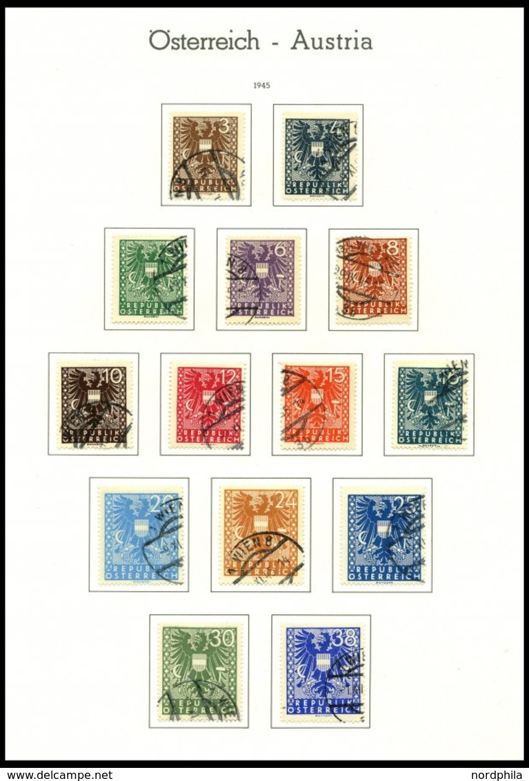 SAMMLUNGEN O, Gestempelte Sammlung Österreich Von 1945-75 Im Leuchtturm Falzlosalbum, Ab 1952 Bis Auf Wenige Werte Kompl - Colecciones