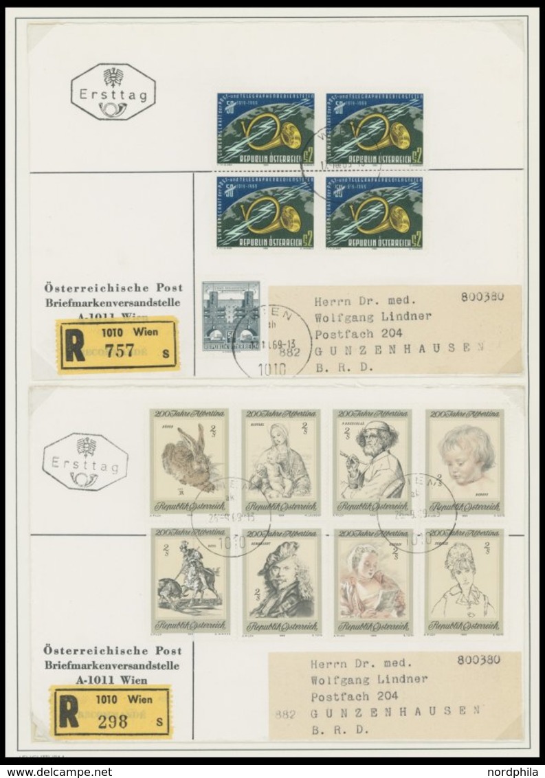 SAMMLUNGEN **,Brief , 1968-77, 2 Leuchtturm Falzlosalben: Wohl Postfrisch Komplett, Dazu Einschreib-Auslands FDC Der Ver - Colecciones