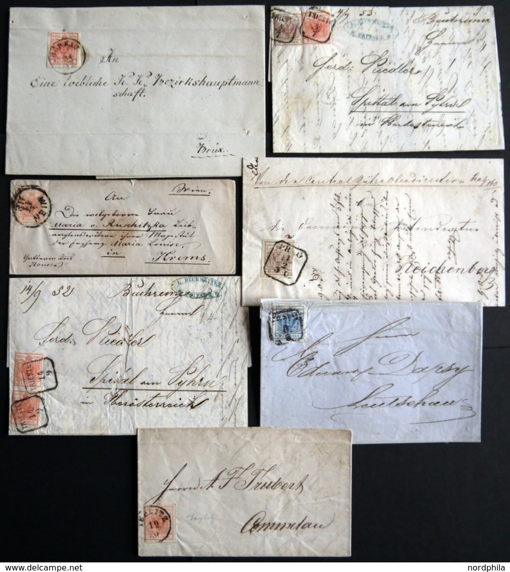 LOTS 3-5 BRIEF, 1850, 7 Verschiedene Briefe, Etwas Unterschiedlich - Altri & Non Classificati