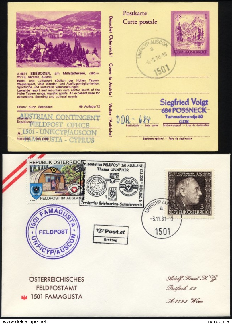 FELDPOST 1978/81, 2 Verschiedene Belege Des österreichischen UN-Kontingentes Auf Zypern Mit Feldpoststempel UNFICYP AUSC - Other & Unclassified