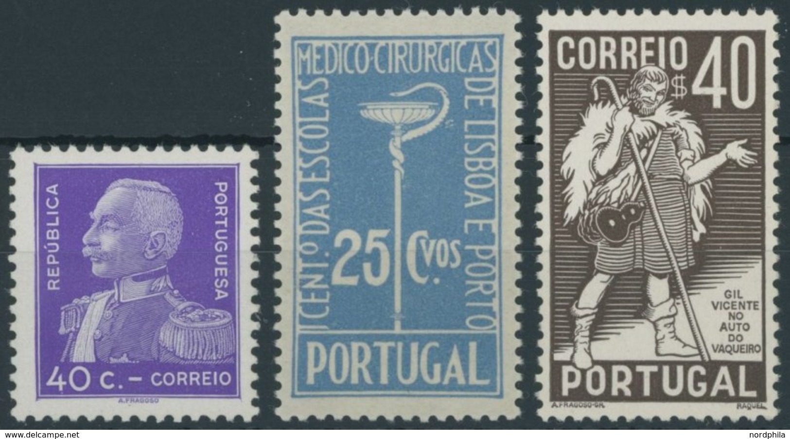 PORTUGAL 577x,598/9 **, 1934/7, 3 Postfrische Prachtwerte, Mi. 95.- - Otros & Sin Clasificación