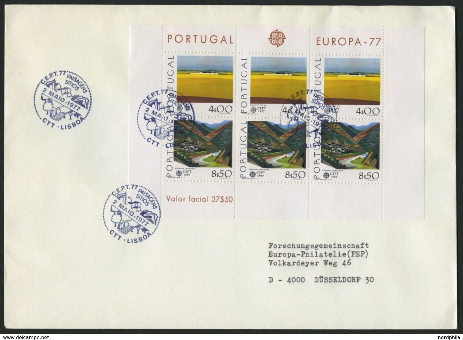 PORTUGAL Bl. 20,23,27 BRIEF, 1977-79, Europa 3 Blocks Je Auf FDC, Pracht, Mi. 195.- - Otros & Sin Clasificación