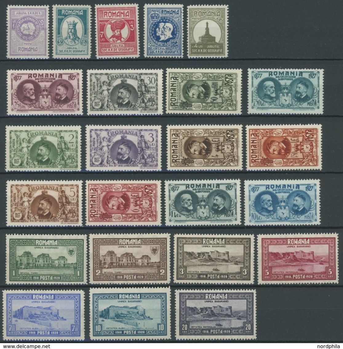 RUMÄNIEN 303-19,329-35 **, 1927/8, 3 Postfrische Prachtsätze, Mi. 95.- - Sonstige & Ohne Zuordnung