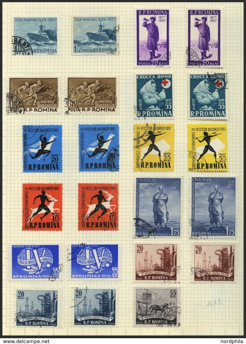 SAMMLUNGEN, LOTS o, *, gestempelte Sammlung Rumänien von 1903-76 in 2 Bänden mit einigen besseren Ausgaben, oftmals dopp