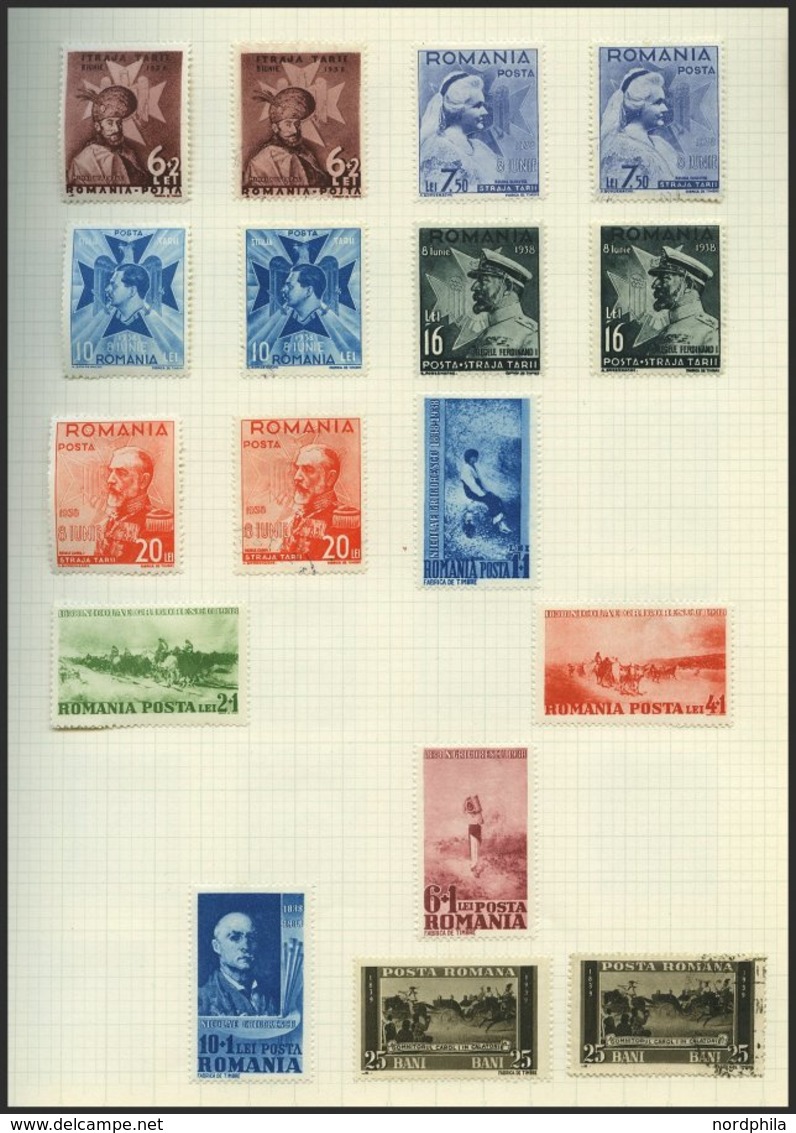 SAMMLUNGEN, LOTS o, *, gestempelte Sammlung Rumänien von 1903-76 in 2 Bänden mit einigen besseren Ausgaben, oftmals dopp