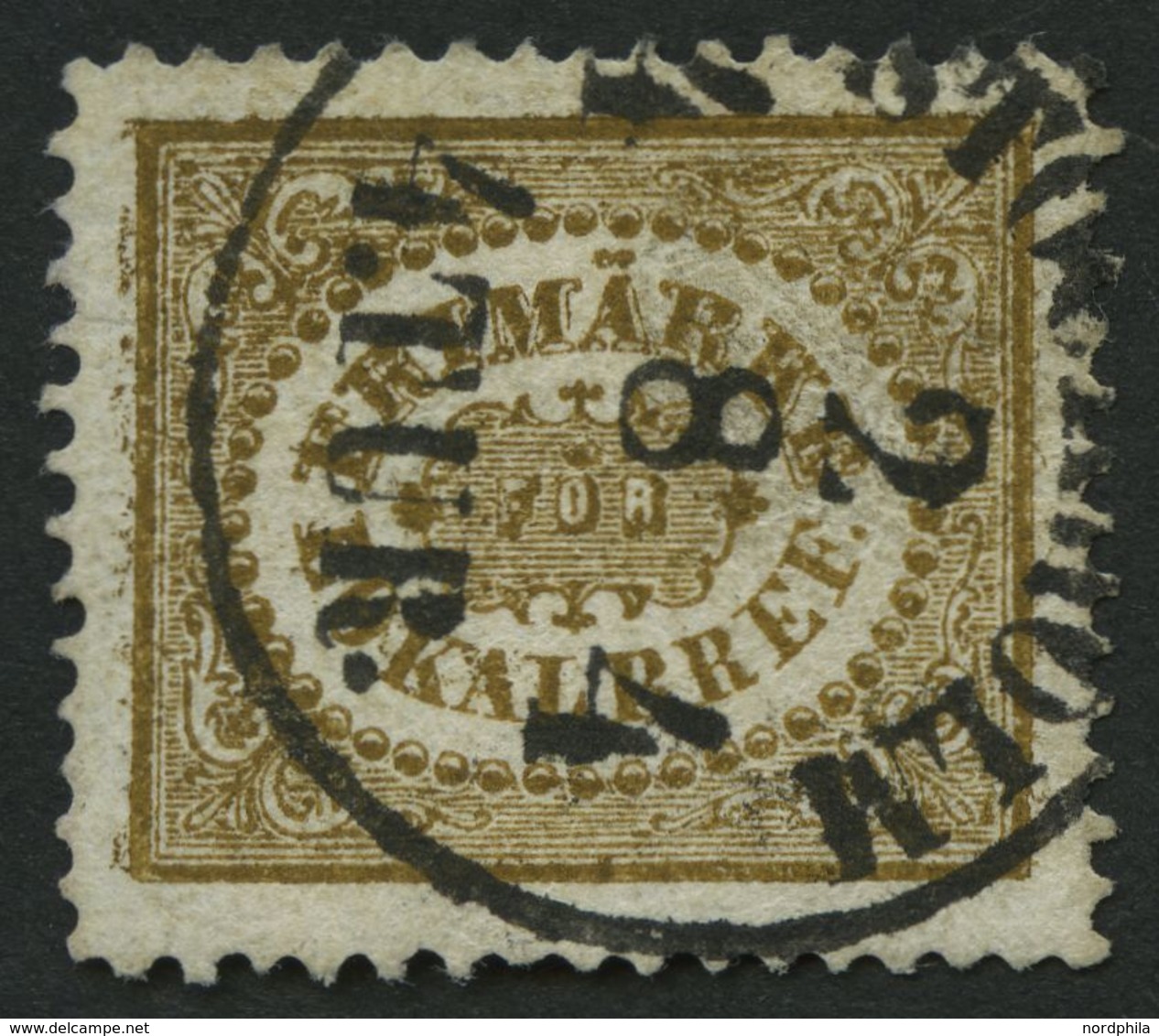 SCHWEDEN 13 O, 1862, 3 Ö. Gelbbraun, K1 STOCKHOLM 4 TUR, Links Kleiner Spalt Sonst üblich Gezähnt Pracht, Mi. 380.- - Altri & Non Classificati