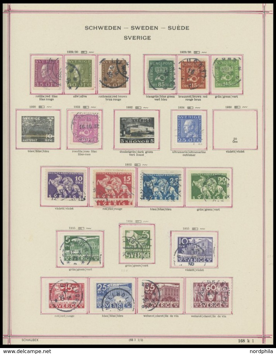 SAMMLUNGEN, LOTS o, Restsammlung Schweden von 1858-1959 mit noch mittleren Ausgaben, fast nur Prachterhaltung