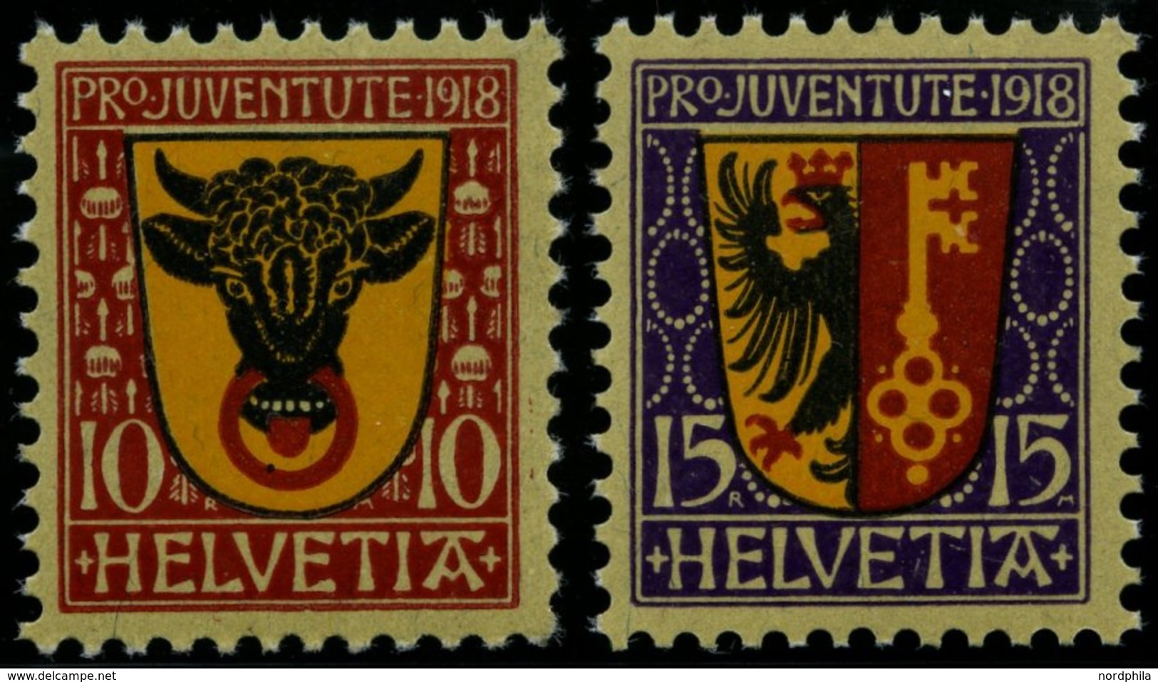 SCHWEIZ BUNDESPOST 143/4 **, 1918, Pro Juventute, Postfrisch, Pracht, Mi. 60.- - 1843-1852 Poste Federali E Cantonali