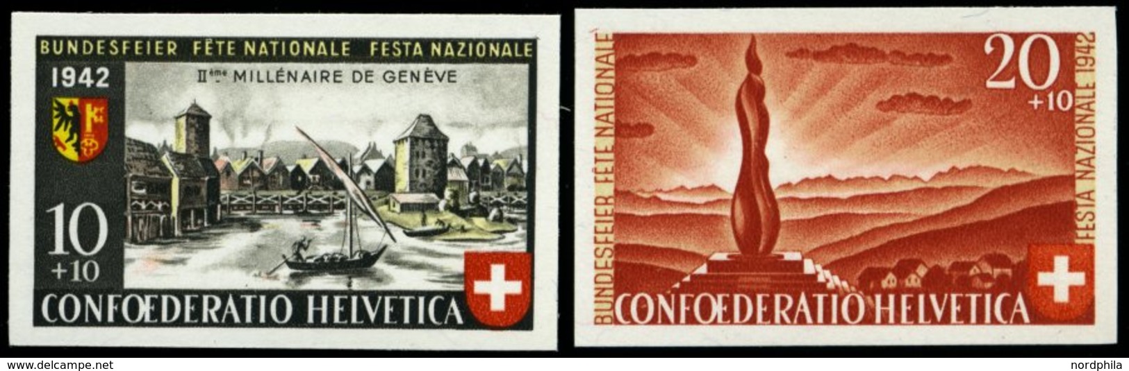 SCHWEIZ BUNDESPOST 410/1 **, 1942, Einzelmarken Pro Patria, Mi. 60.- - 1843-1852 Federal & Cantonal Stamps