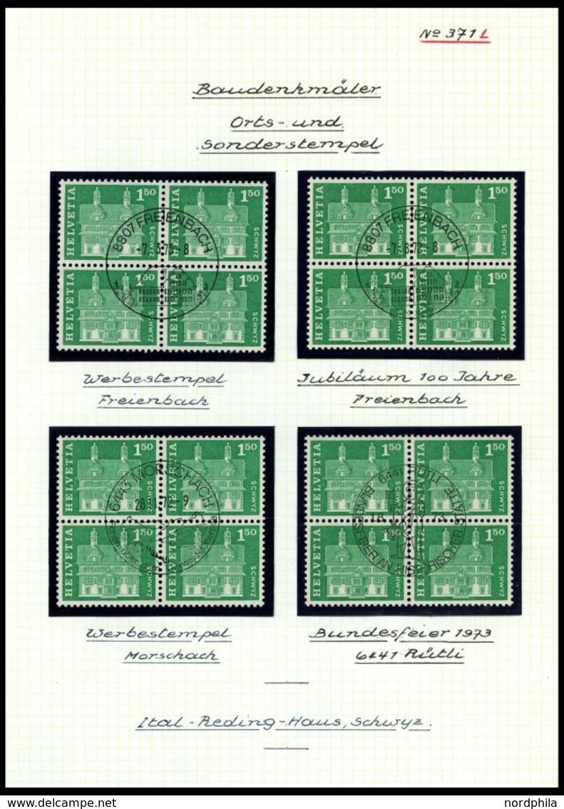 SCHWEIZ BUNDESPOST 696-712y VB O, 1963-68, Postgeschichtliche Motive Und Baudenkmäler, Phosphoreszierendes Papier (15 We - 1843-1852 Federal & Cantonal Stamps