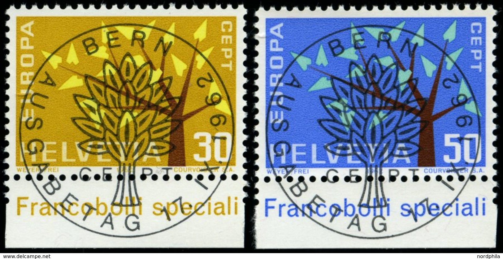 SCHWEIZ BUNDESPOST 756/7 O, 1962, Europa Mit Ersttags-Vollstempeln, Pracht - 1843-1852 Federal & Cantonal Stamps