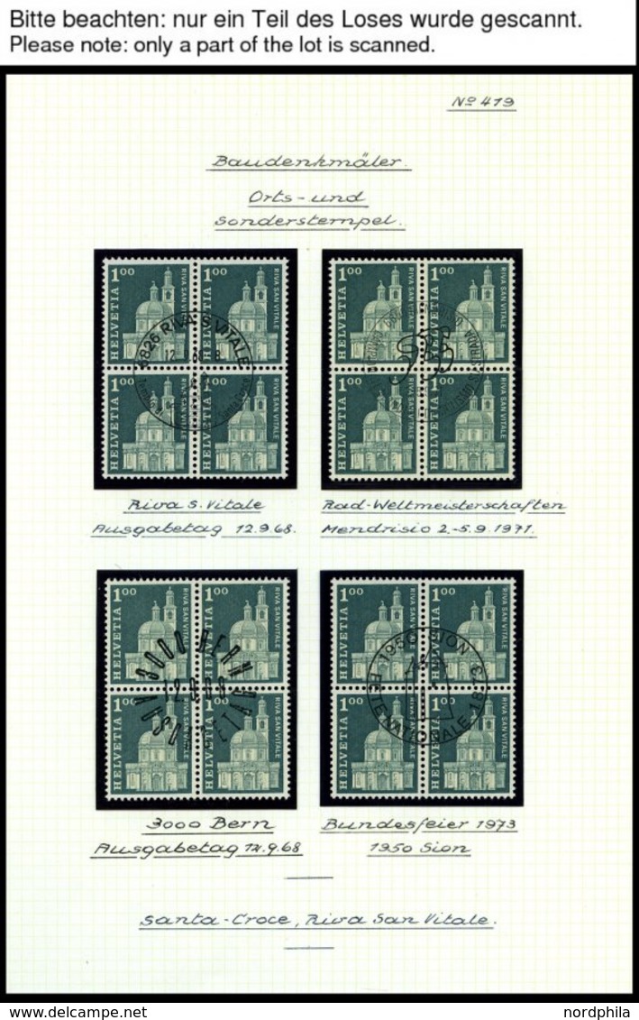 SCHWEIZ BUNDESPOST Aus 802-886 VB O, 1964-68, Postgeschichtliche Motive Und Baudenkmäler (SBN Nr. 412-27, 16 Werte) In Z - 1843-1852 Federal & Cantonal Stamps