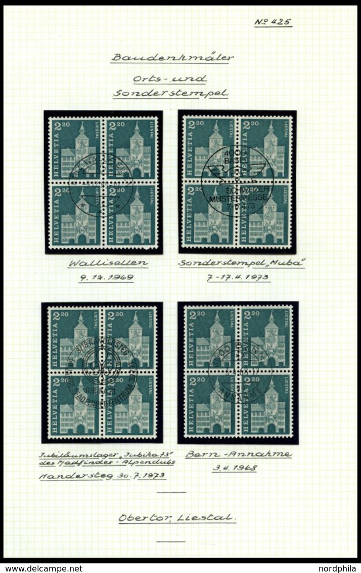 SCHWEIZ BUNDESPOST Aus 802-886 VB O, 1964-68, Postgeschichtliche Motive Und Baudenkmäler (SBN Nr. 412-27, 16 Werte) In Z - 1843-1852 Federal & Cantonal Stamps