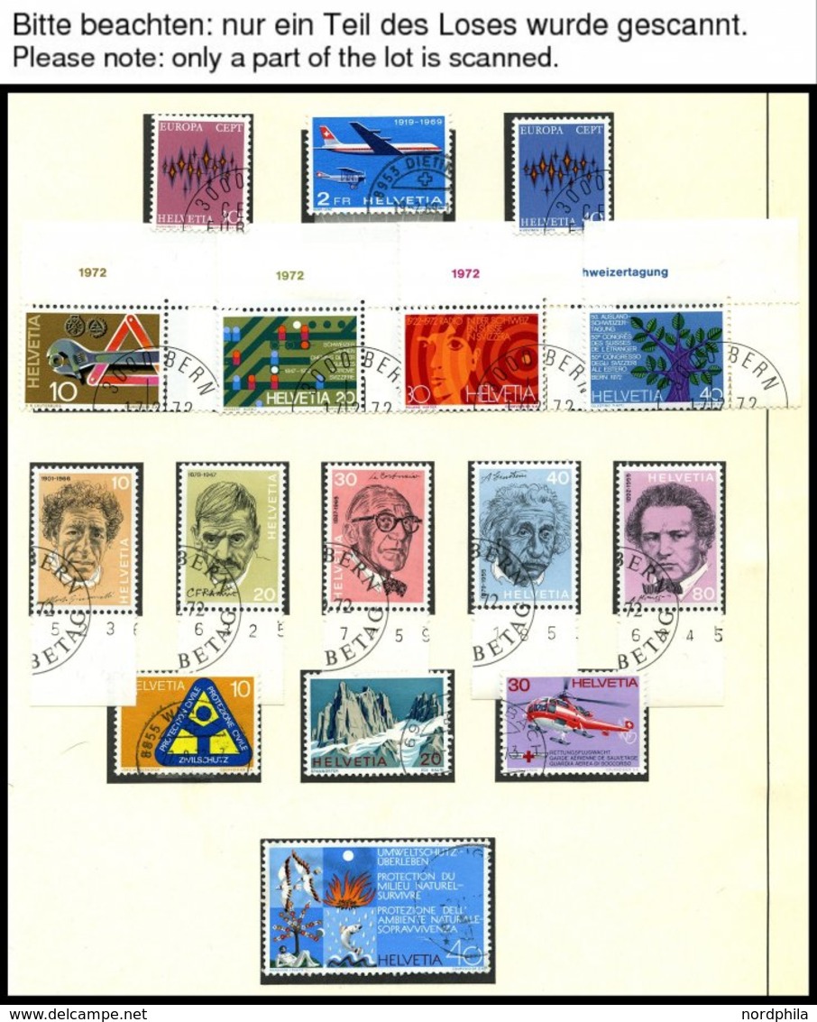SAMMLUNGEN O, Recht Komplette Gestempelte Sammlung Schweiz Von 1972-89 Auf Lindner Seiten, Fast Nur Prachterhaltung, Mi. - Collections