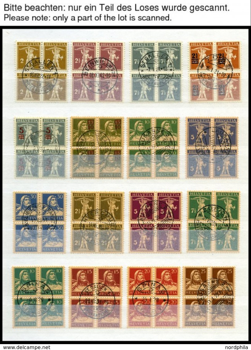 SAMMLUNGEN VB O , 1911-74, Saubere Sammlung Von 810 Verschiedenen Viererblocks Mit Zentrischen Stempeln, Prachtsammlung, - Lotes/Colecciones