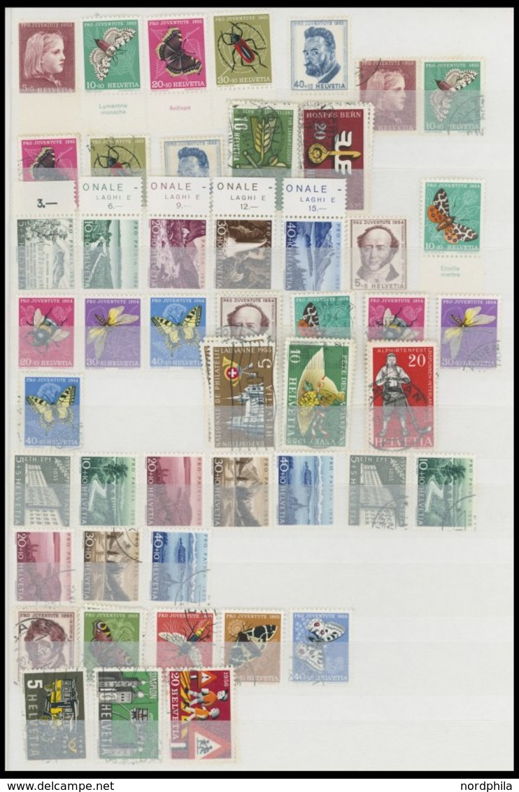 SAMMLUNGEN O,** , überwiegend Gestempelte Sammlung Schweiz Von 1862-2000 Mit Guten Mittleren Ausgaben Im Dicken Einsteck - Collections