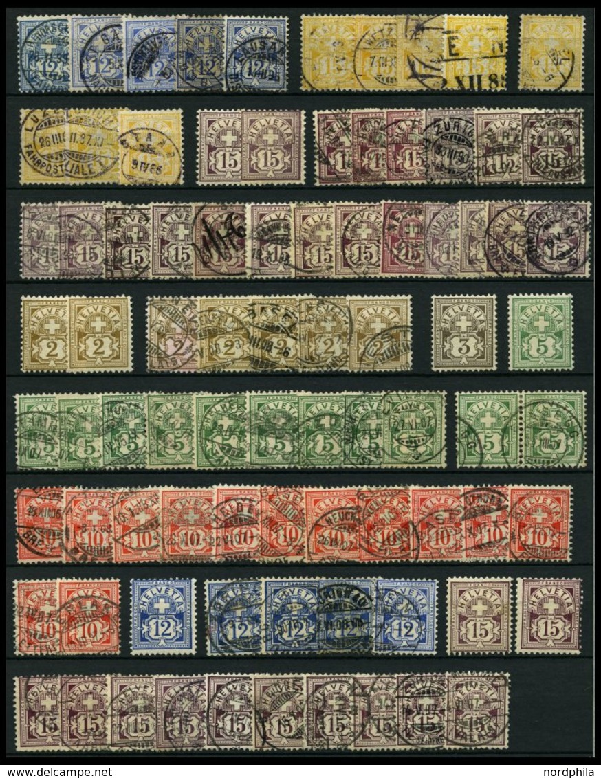 LOTS O,* , 1882-1906, Partie Kreuz über Wertschild, 190 Werte, Teils In Nuancen, Erhaltung Etwas Unterschiedlich, Fundgr - Sammlungen