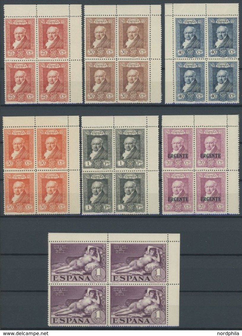 SPANIEN 464-81 VB **, 1930, Goya I In Oberen Rechten Eckrandviererblocks, Postfrischer Prachtsatz - Altri & Non Classificati