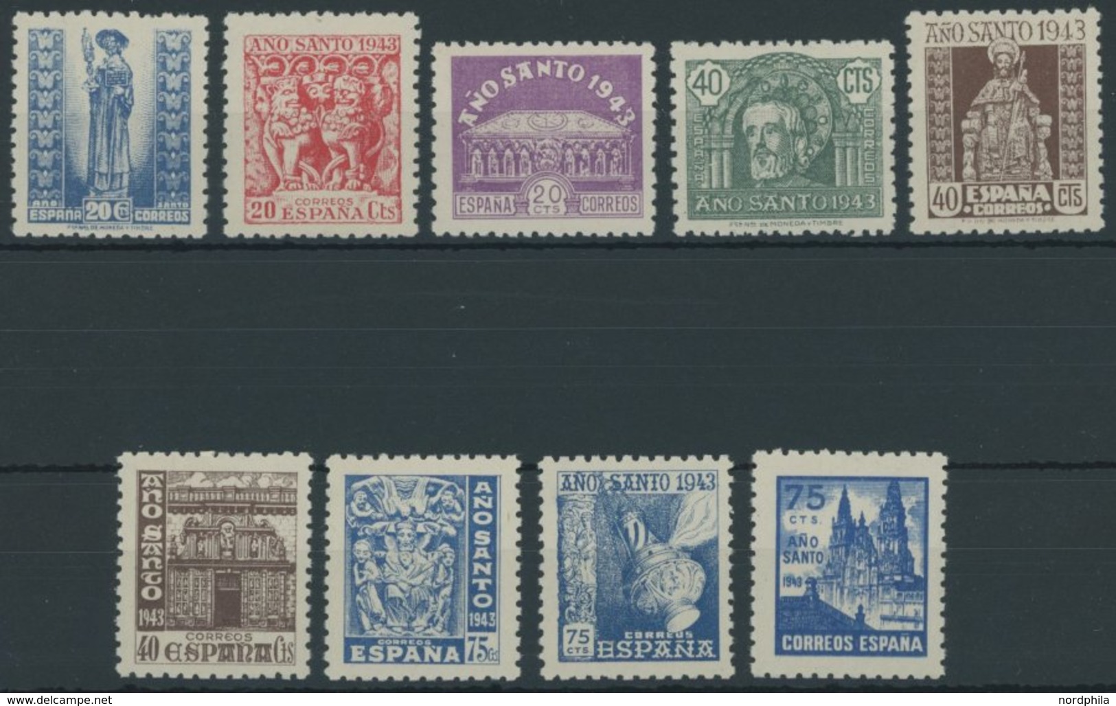 SPANIEN 905-13 **, 1943, Heiliges Jahr, Postfrischer Prachtsatz, Mi. 130.- - Autres & Non Classés