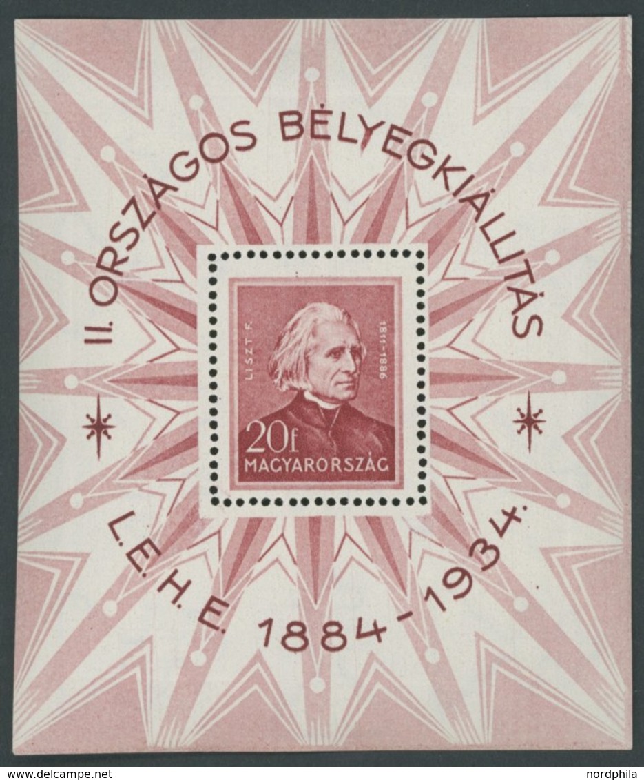 POLEN Bl. 1 **, 1934, Block Liszt, Pracht, Mi. 170.- - Other & Unclassified