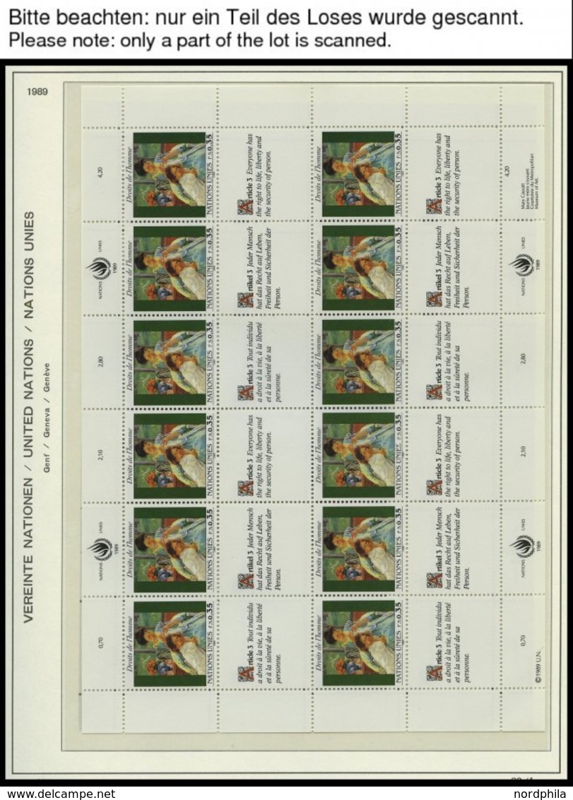 UNO - GENF KB **, 1983-89, 4 Verschiedene Kleinbogensätze: Mi.Nr. 117/8, 158/9, 165/6 Und 180/1, Pracht, Mi. 133.- - Otros & Sin Clasificación