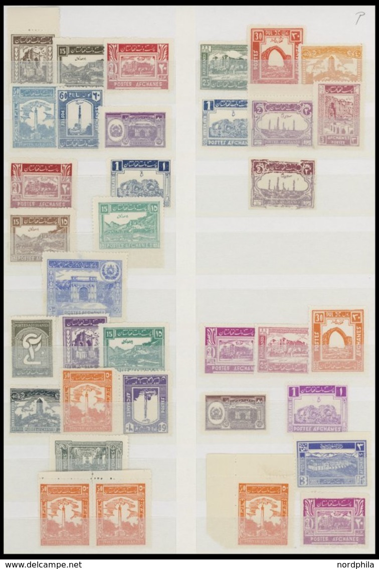 AFGHANISTAN **, fast nur postfrische Sammlung Afghanistan bis 1969, incl. Dienstmarken, Paketmarken, Zwangszuschlagsmark